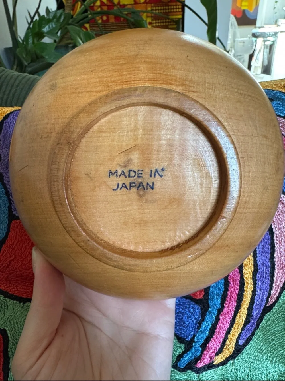 Vintage Handturned Wooden Bowl - Warm Honey Wood | made in Japan